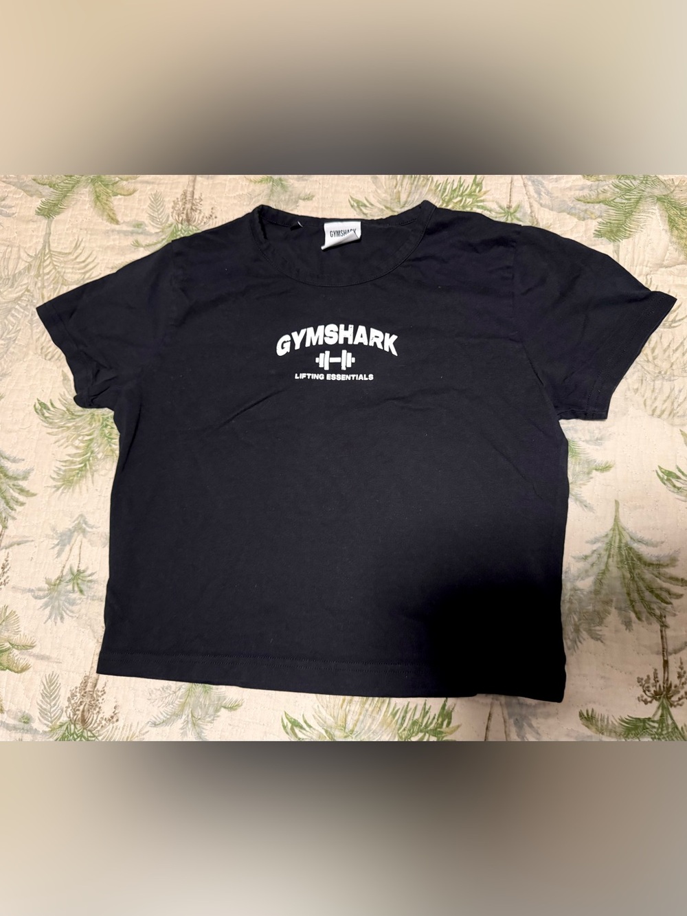 Gymshark Black Crewneck Tee with Logo Tag